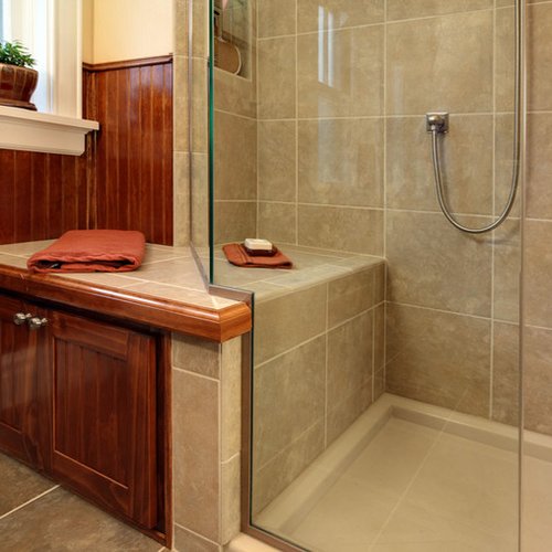 Maplewood, MO | Porcelain Tile for shower with bench seat*